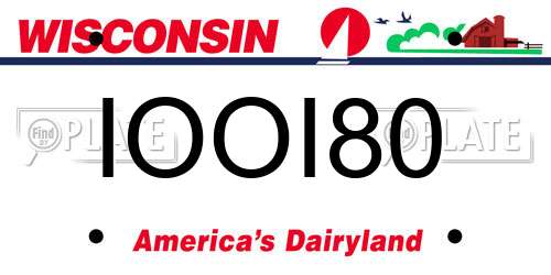 IOOI80 Wisconsin License Plate