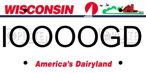 IOOOOGD Wisconsin License Plate