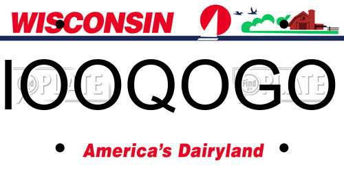 IOOQOGO Wisconsin License Plate