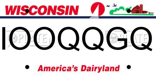 IOOQQGQ Wisconsin License Plate