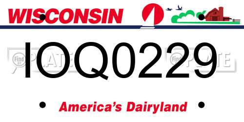 IOQ0229 Wisconsin License Plate