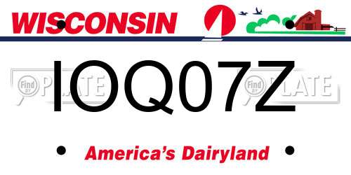 IOQ07Z Wisconsin License Plate