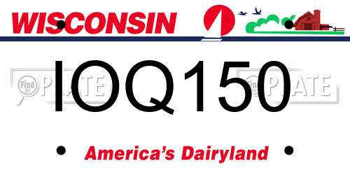 IOQ150 Wisconsin License Plate