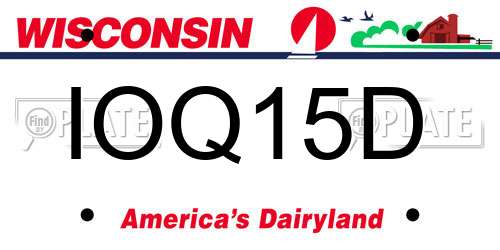 IOQ15D Wisconsin License Plate