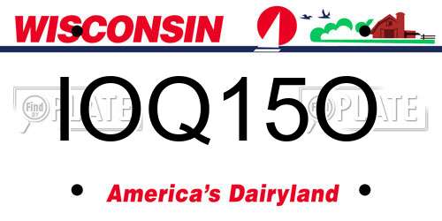 IOQ15O Wisconsin License Plate