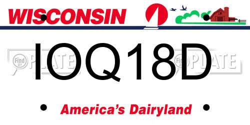 IOQ18D Wisconsin License Plate