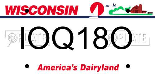 IOQ18O Wisconsin License Plate