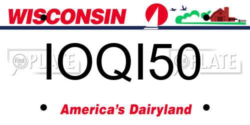 IOQI50 Wisconsin License Plate
