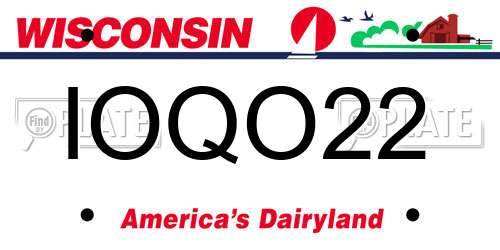 IOQO22 Wisconsin License Plate