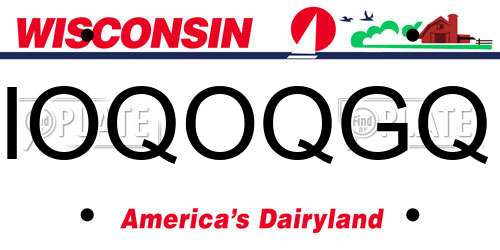 IOQOQGQ Wisconsin License Plate