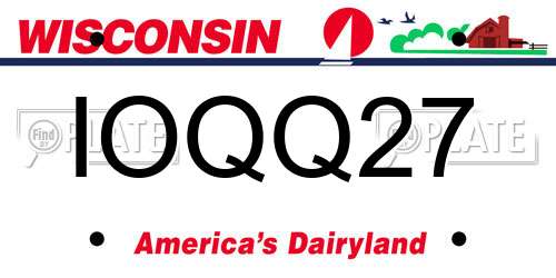 IOQQ27 Wisconsin License Plate