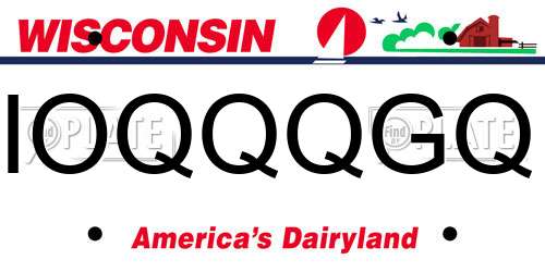 IOQQQGQ Wisconsin License Plate