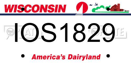 IOS1829 Wisconsin License Plate