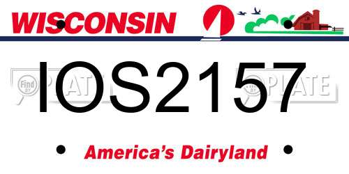 IOS2157 Wisconsin License Plate