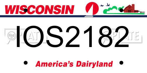 IOS2182 Wisconsin License Plate