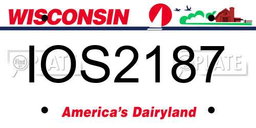 IOS2187 Wisconsin License Plate