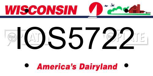 IOS5722 Wisconsin License Plate