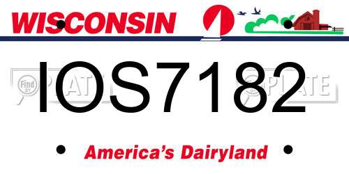 IOS7182 Wisconsin License Plate