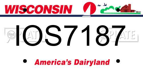 IOS7187 Wisconsin License Plate
