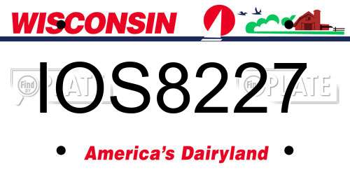 IOS8227 Wisconsin License Plate