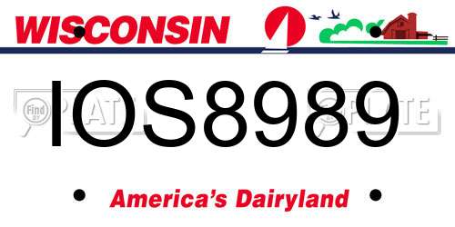 IOS8989 Wisconsin License Plate