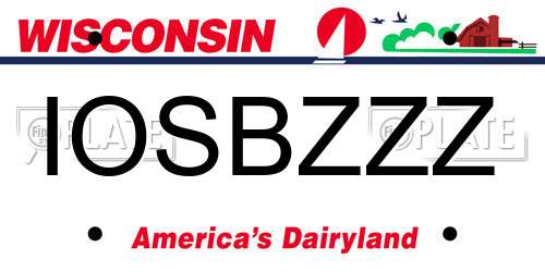 IOSBZZZ Wisconsin License Plate