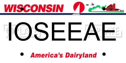 IOSEEAE Wisconsin License Plate