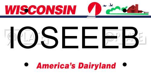 IOSEEEB Wisconsin License Plate