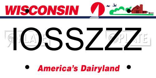 IOSSZZZ Wisconsin License Plate