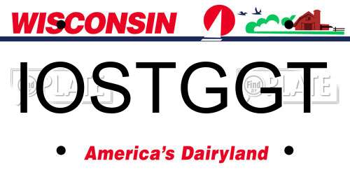 IOSTGGT Wisconsin License Plate