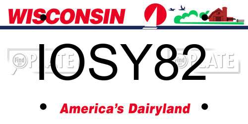 IOSY82 Wisconsin License Plate