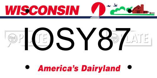 IOSY87 Wisconsin License Plate