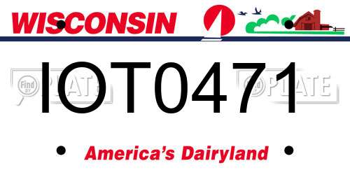 IOT0471 Wisconsin License Plate