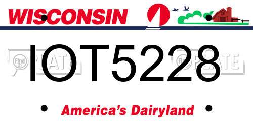 IOT5228 Wisconsin License Plate