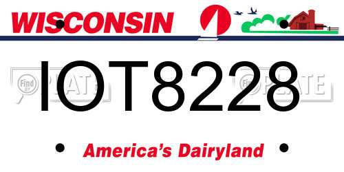 IOT8228 Wisconsin License Plate