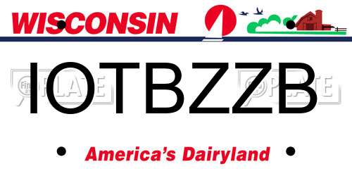 IOTBZZB Wisconsin License Plate