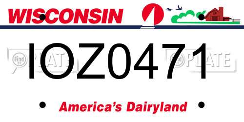 IOZ0471 Wisconsin License Plate