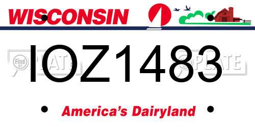 IOZ1483 Wisconsin License Plate