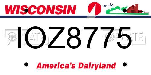 IOZ8775 Wisconsin License Plate