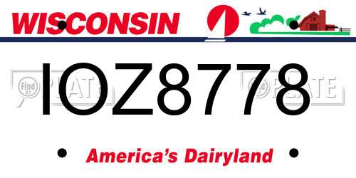 IOZ8778 Wisconsin License Plate