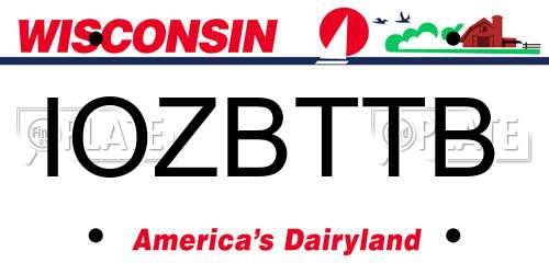 IOZBTTB Wisconsin License Plate