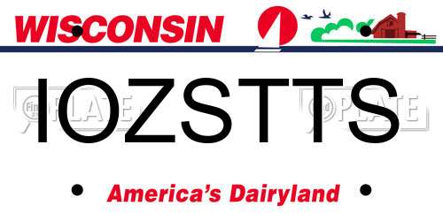 IOZSTTS Wisconsin License Plate