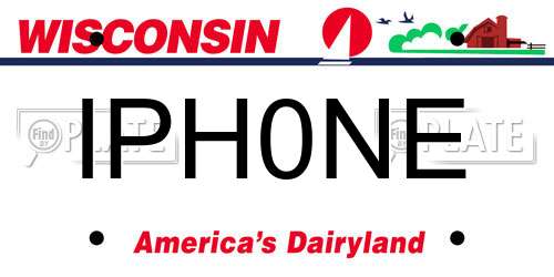 IPH0NE Wisconsin License Plate
