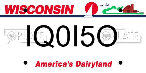 IQ0I5O Wisconsin License Plate