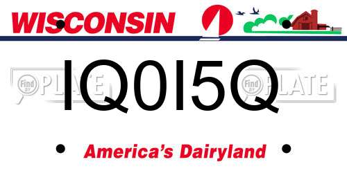 IQ0I5Q Wisconsin License Plate