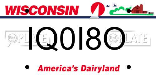 IQ0I8O Wisconsin License Plate