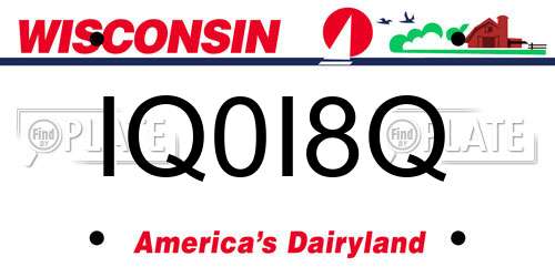 IQ0I8Q Wisconsin License Plate
