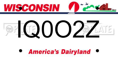 IQ0O2Z Wisconsin License Plate