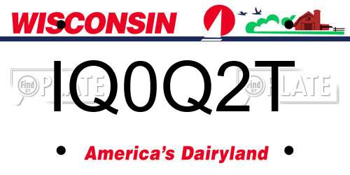 IQ0Q2T Wisconsin License Plate