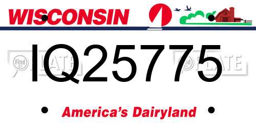 IQ25775 Wisconsin License Plate